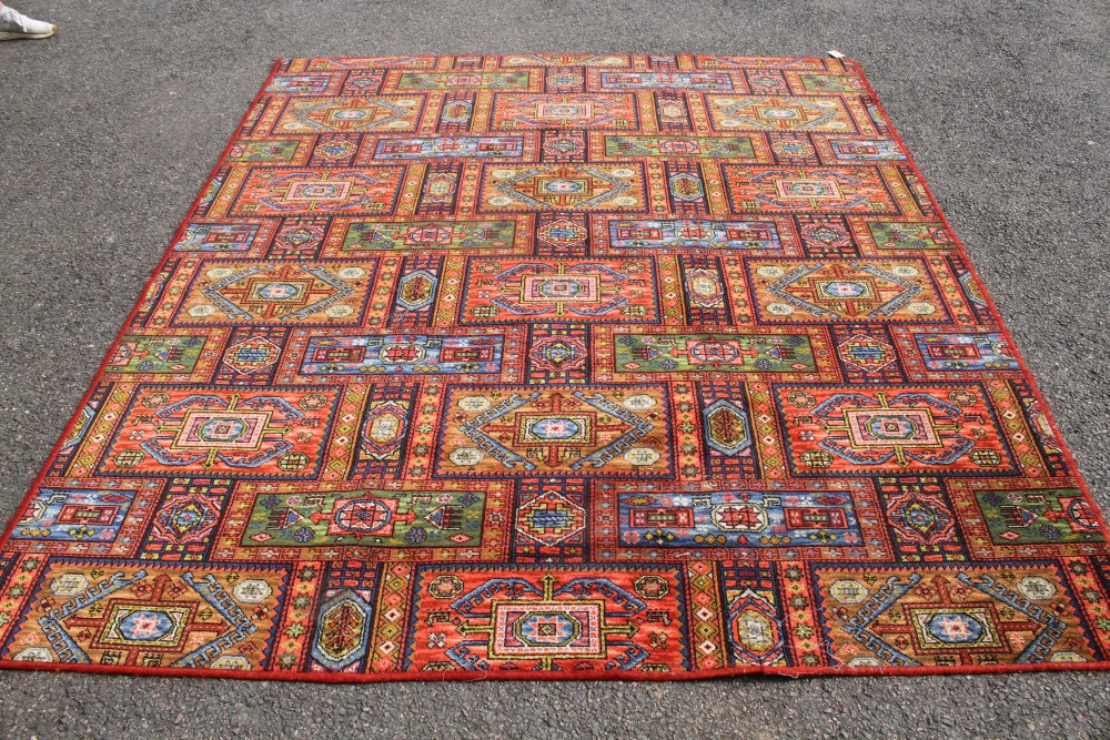 A Caucasian design machined carpet, 238 x 205m